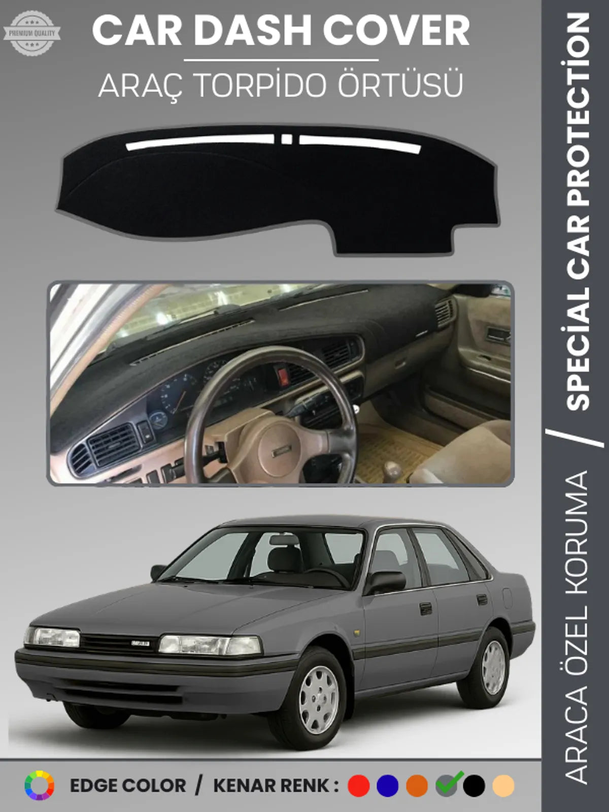 MAZDA 626 (1987-1991) Uyumlu Torpido Örtüsü Araca Özel Ön Göğüs Koruma