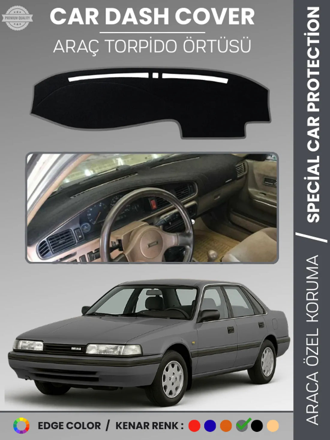 MAZDA 626 (1987-1991) Uyumlu Torpido Örtüsü Araca Özel Ön Göğüs Koruma