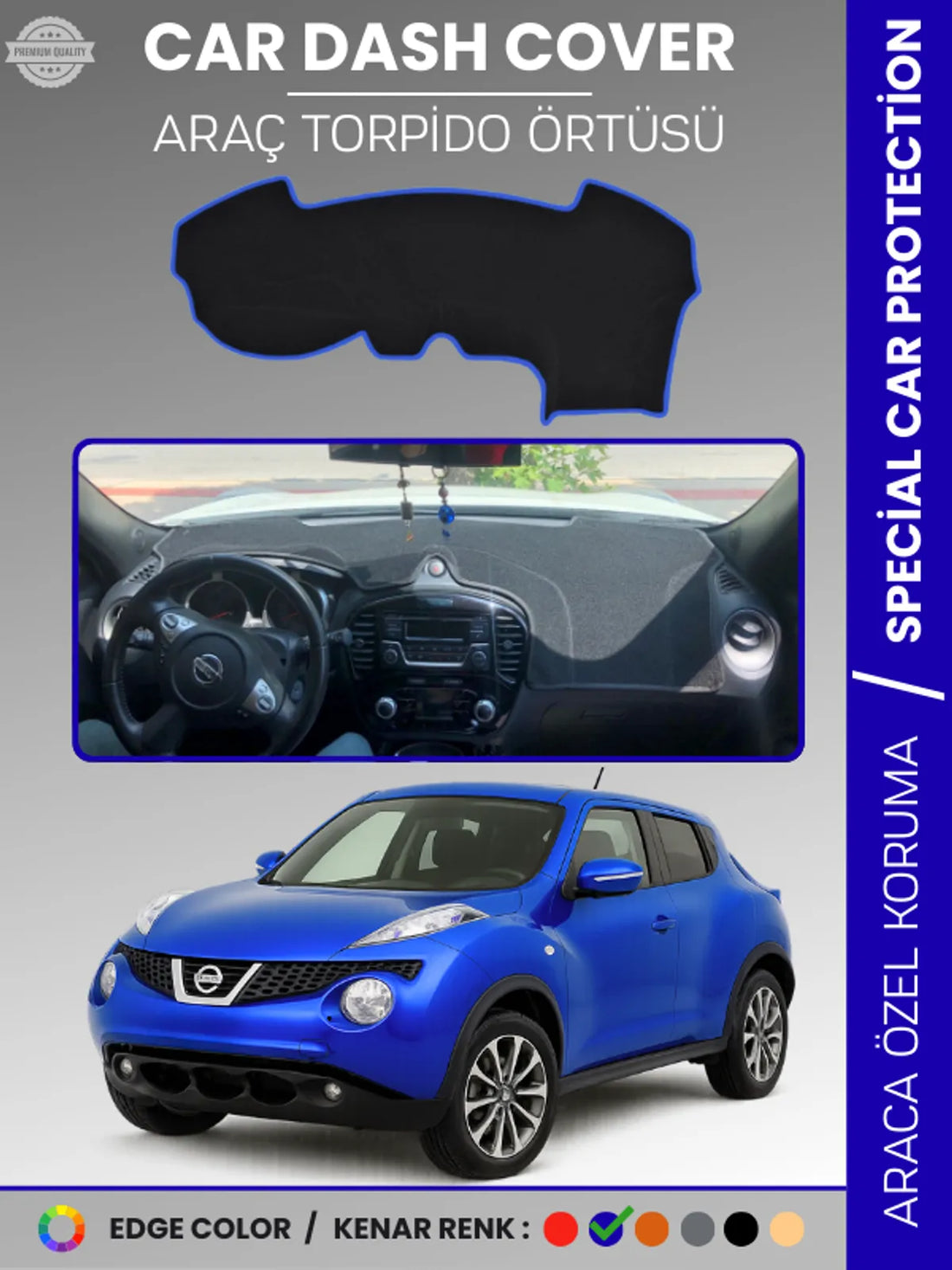 NISSAN JUKE F15 (2010-2019) Uyumlu Torpido Örtüsü Araca Özel Ön Göğüs Koruma
