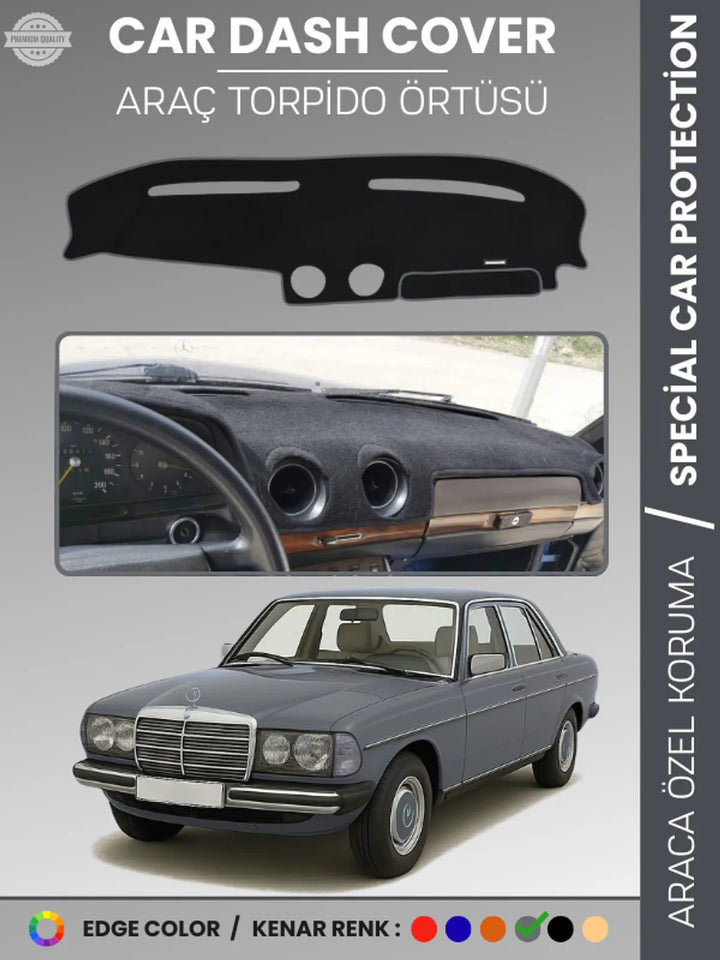 MERCEDES E SERİSİ W123 (1976-1985) Uyumlu Torpido Örtüsü Araca Özel Ön Göğüs Koruma