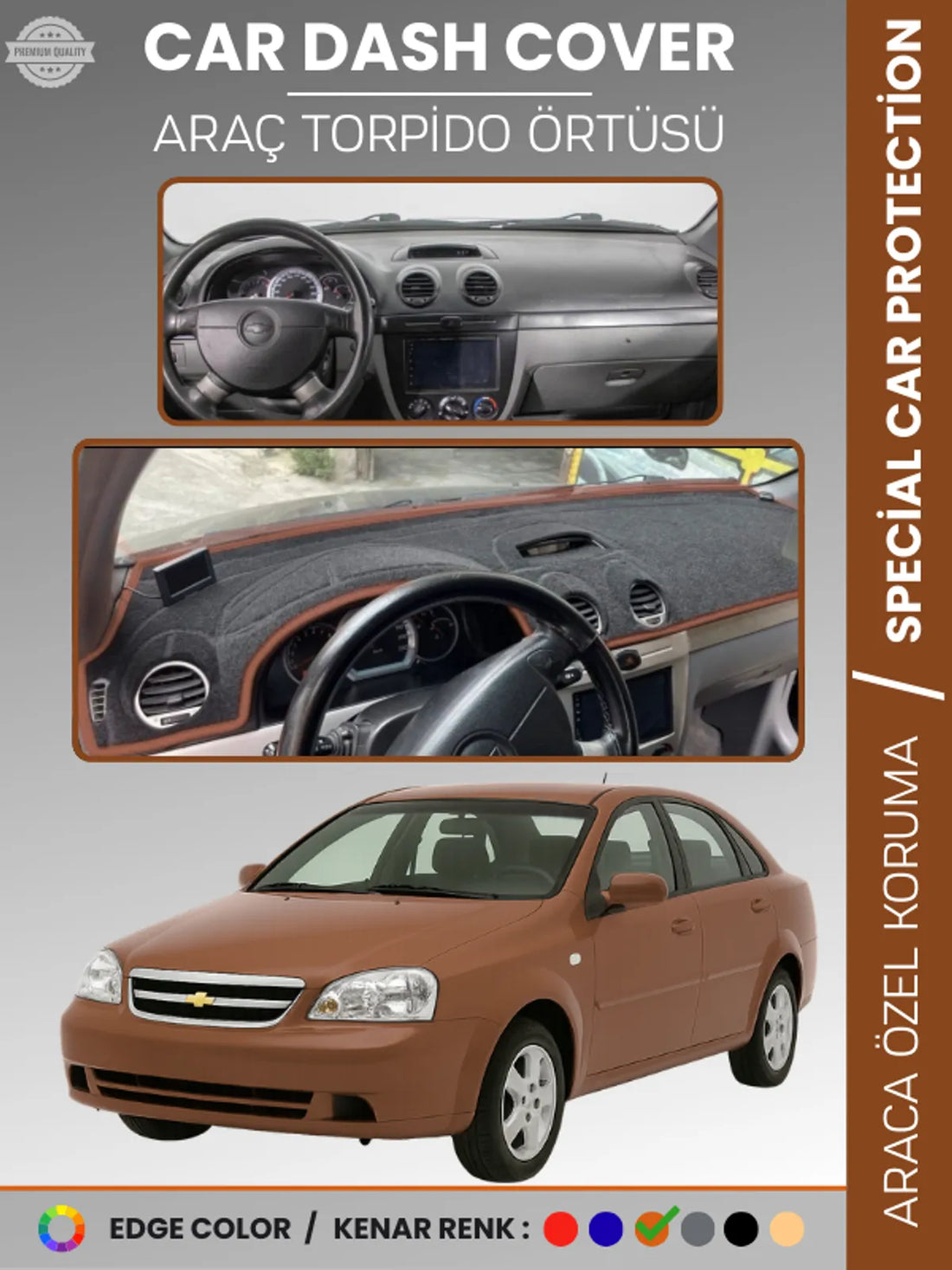 CHEVROLET LACETTİ (2002-2009) Uyumlu Torpido Örtüsü Araca Özel Ön Göğüs Koruma