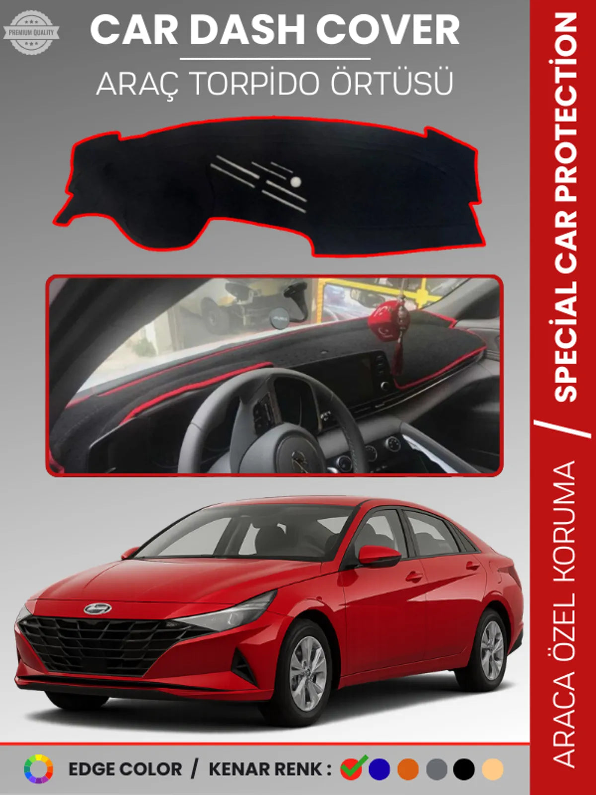 HYUNDAİ ELANTRA (2021+) Uyumlu Torpido Örtüsü Araca Özel Ön Göğüs Koruma