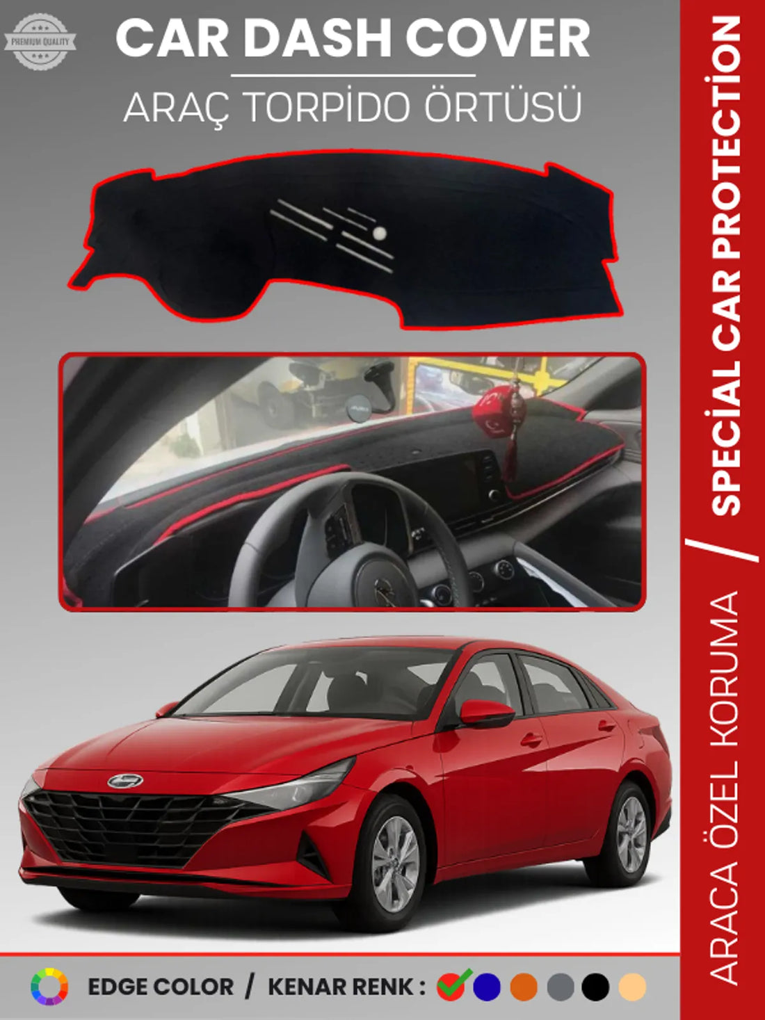 HYUNDAİ ELANTRA (2021+) Uyumlu Torpido Örtüsü Araca Özel Ön Göğüs Koruma
