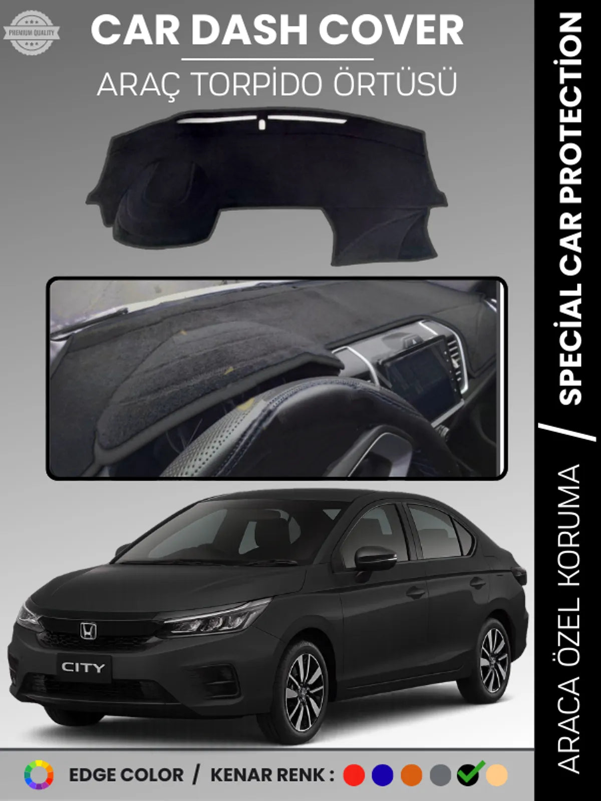 HONDA CITY (2020+) Uyumlu Torpido Örtüsü Araca Özel Ön Göğüs Koruma