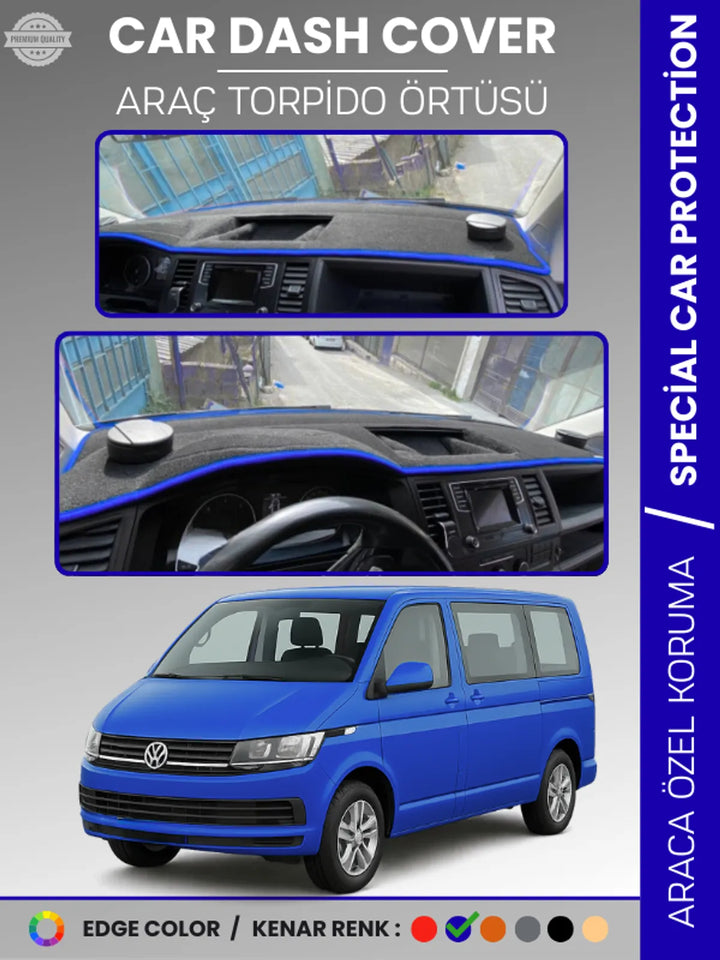 VOLKSWAGEN TRANSPORTER T6 (2015-2020) Uyumlu Torpido Örtüsü Araca Özel Ön Göğüs Koruma