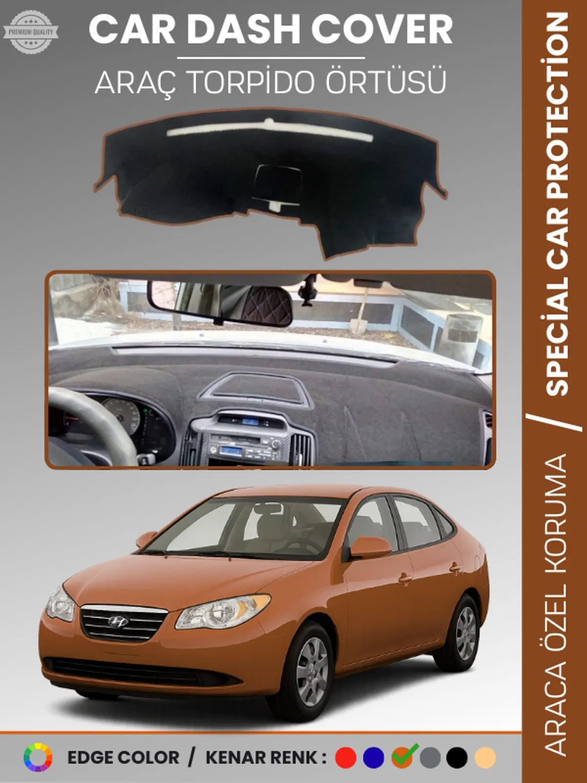 HYUNDAİ ELANTRA (2007-2011) Uyumlu Torpido Örtüsü Araca Özel Ön Göğüs Koruma