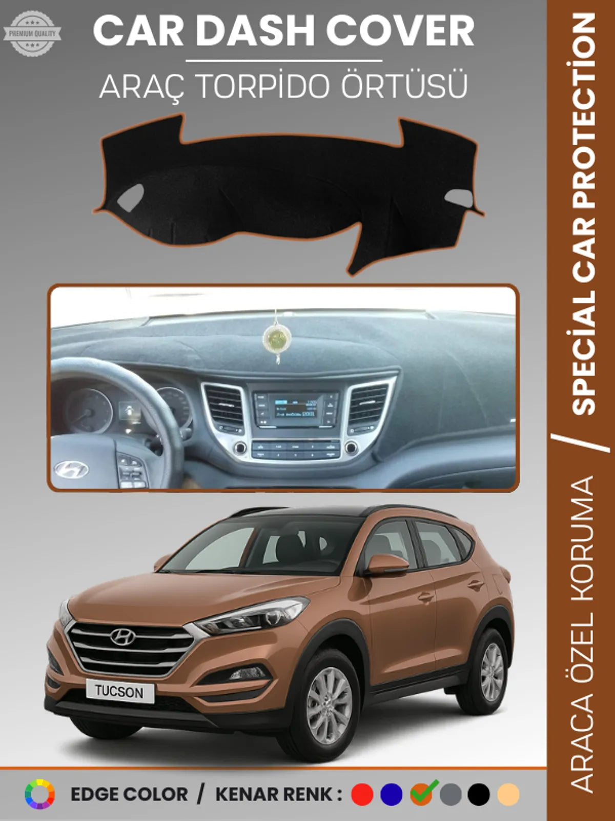 HYUNDAİ TUCSON (2016-2018) Uyumlu Torpido Örtüsü Araca Özel Ön Göğüs Koruma