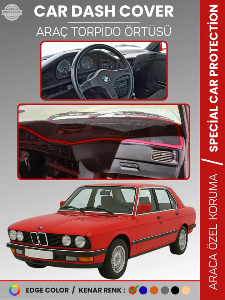 BMW E28 5 SERİSİ (1981-1988) Uyumlu Torpido Örtüsü Araca Özel Ön Göğüs Koruma