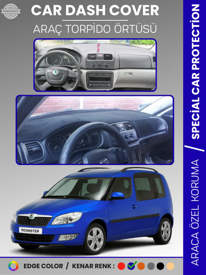 SKODA ROOMSTAR (2007-2014) Uyumlu Torpido Örtüsü Araca Özel Ön Göğüs Koruma