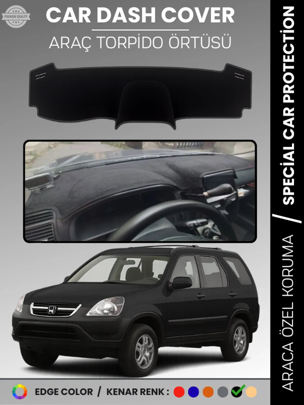 HONDA CR-V (2002-2006) Uyumlu Torpido Örtüsü Araca Özel Ön Göğüs Koruma