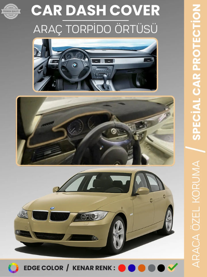 Bmw E90 (2006-2010) Uyumlu Torpido Örtüsü Araca Özel Ön Göğüs Koruma