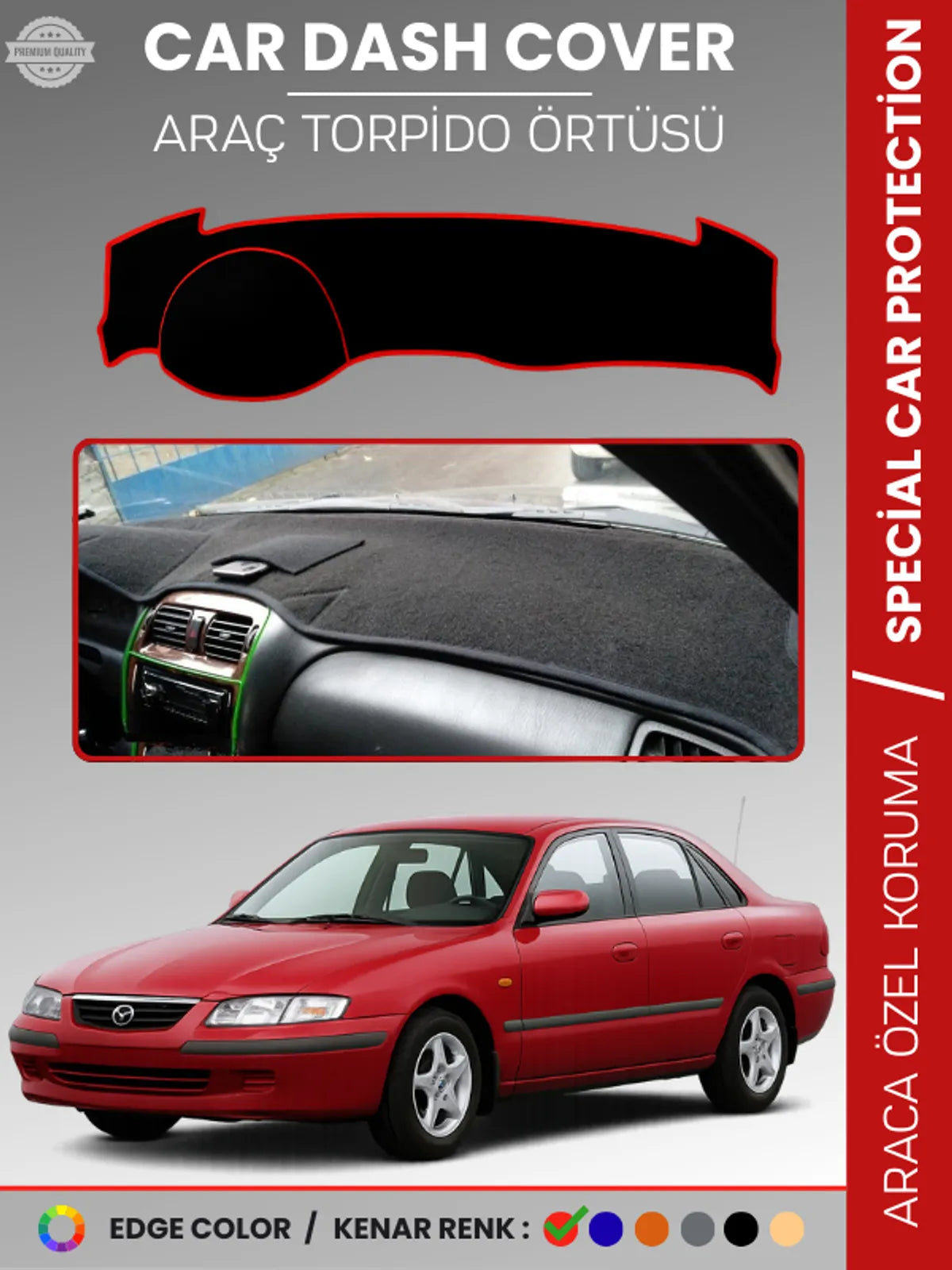 MAZDA 626 (1987-1991) Uyumlu Torpido Örtüsü Araca Özel Ön Göğüs Koruma