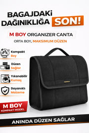 Oto Bagaj Çantası M Boy Kaymaz Cırt Bantlı Velur Kompakt Düzenleyici