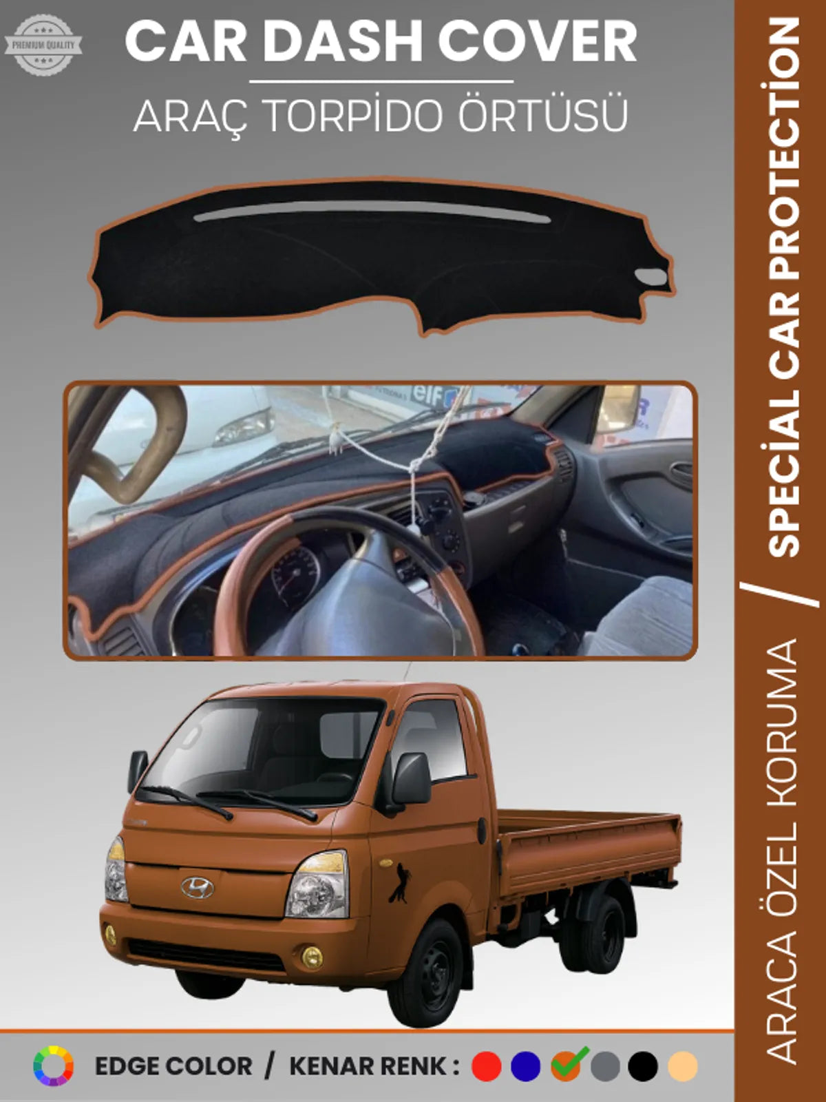 HYUNDAİ H100 PORTER (2004-2019) Uyumlu Torpido Örtüsü Araca Özel Ön Göğüs Koruma