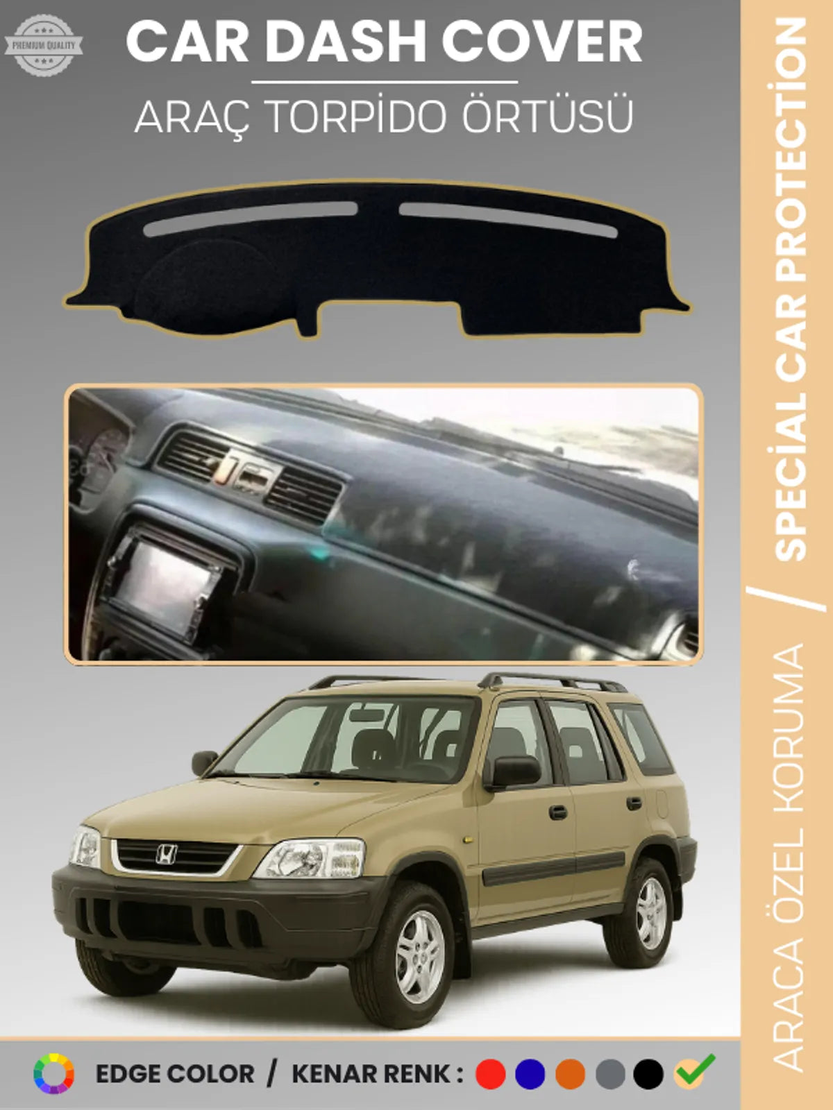 HONDA CR-V (1996-2001) Uyumlu Torpido Örtüsü Araca Özel Ön Göğüs Koruma