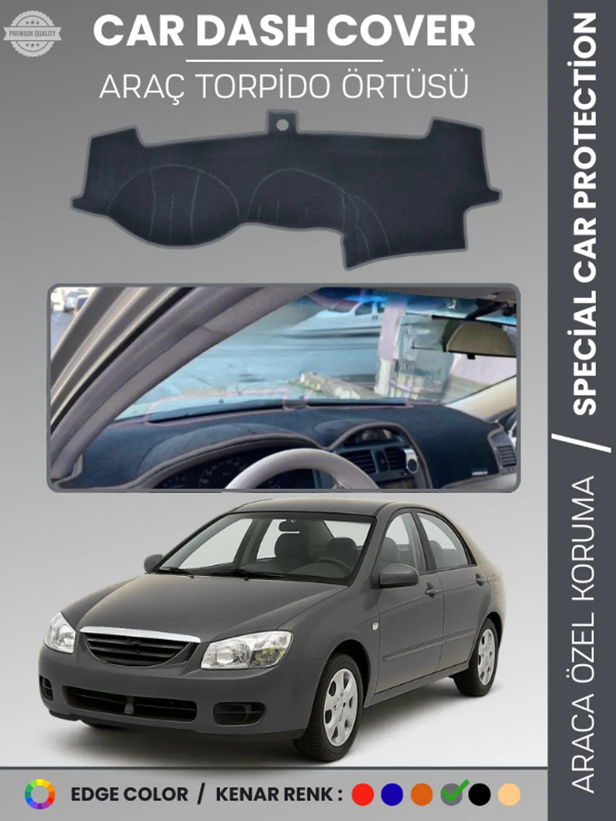 KİA CERATO (2004-2008) Uyumlu Torpido Örtüsü Araca Özel Ön Göğüs Koruma