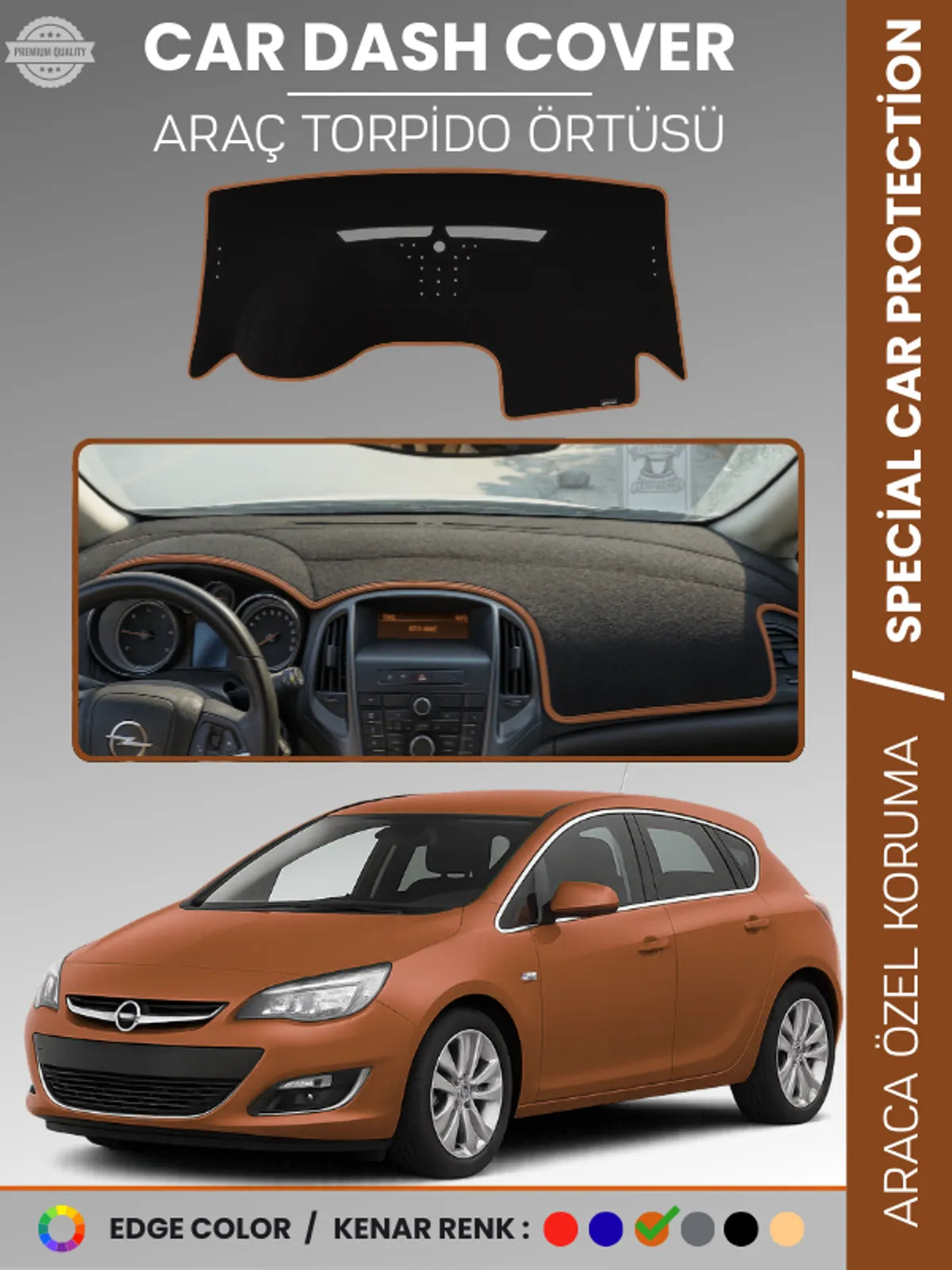 OPEL ASTRA J (2010-2015) Uyumlu Torpido Örtüsü Araca Özel Ön Göğüs Koruma