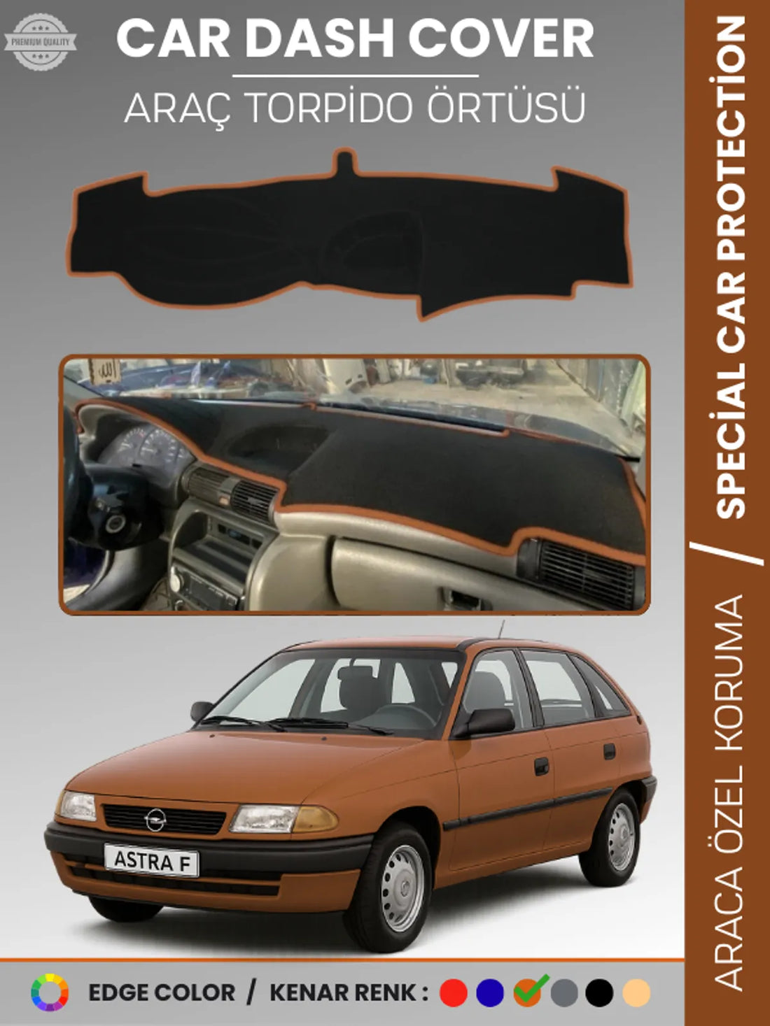 OPEL ASTRA F (1991-1998) Uyumlu Torpido Örtüsü Araca Özel Ön Göğüs Koruma