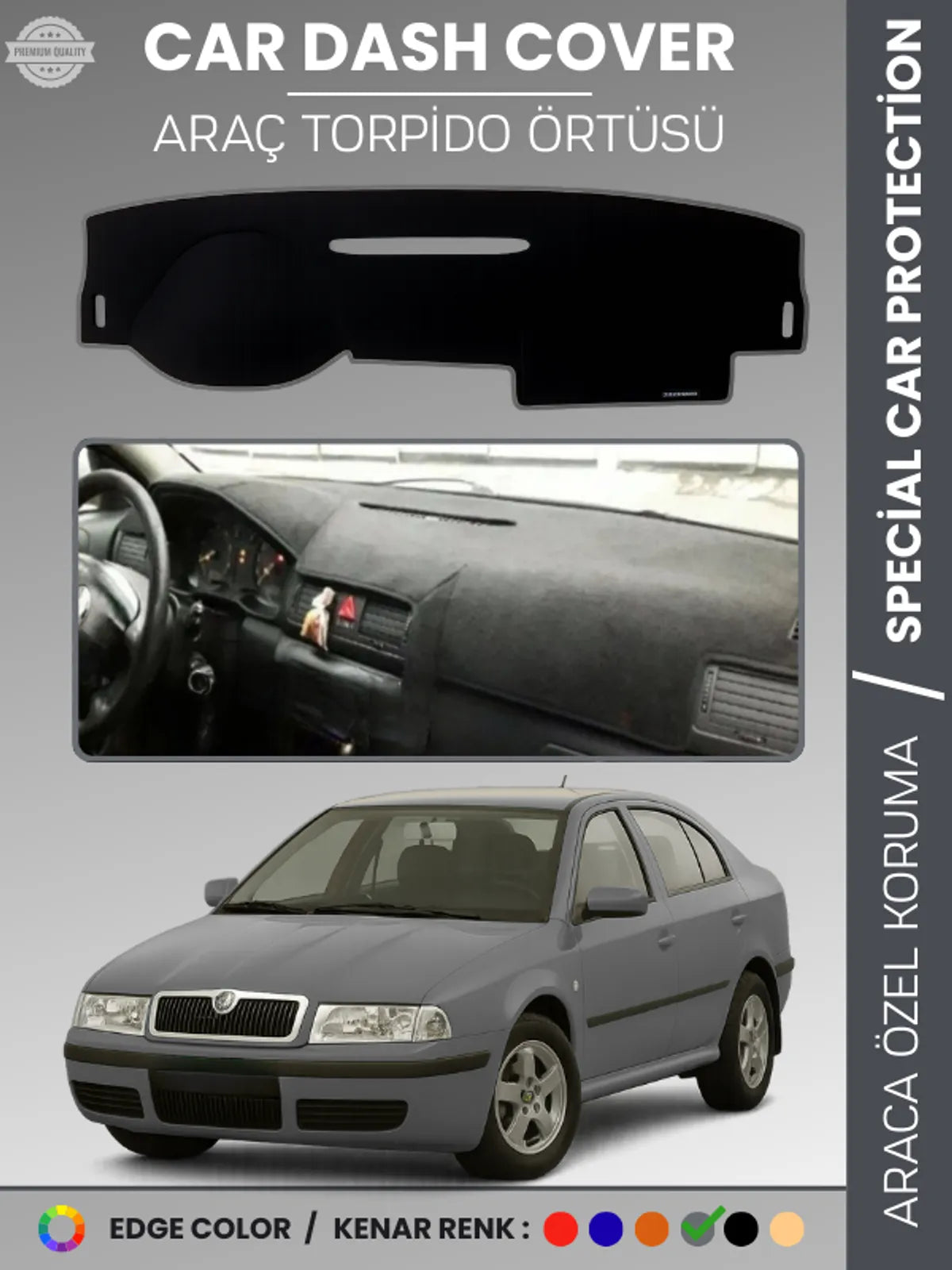 SKODA OCTAVİA (2001-2004) Uyumlu Torpido Örtüsü Araca Özel Ön Göğüs Koruma