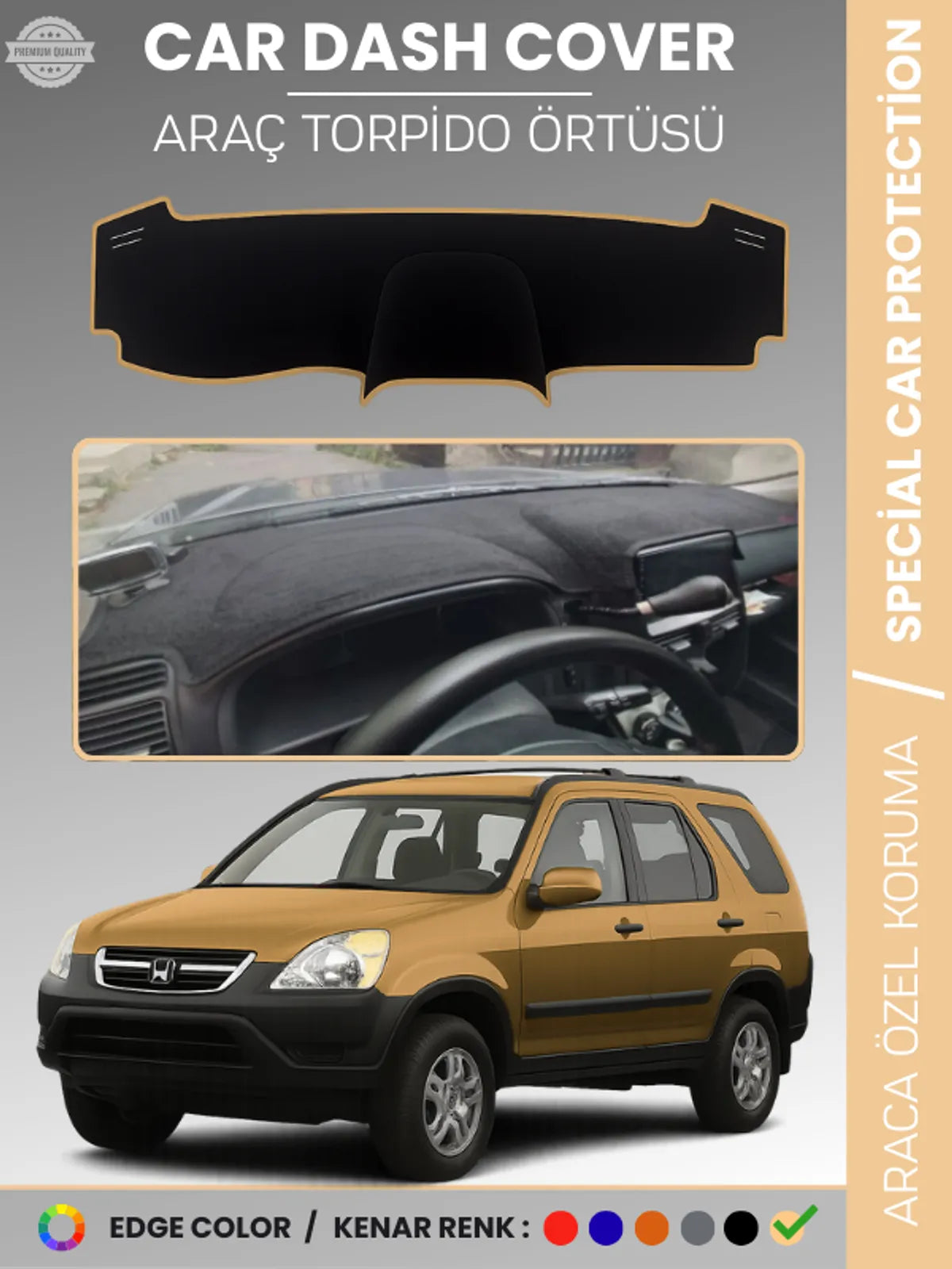 HONDA CR-V (2002-2006) Uyumlu Torpido Örtüsü Araca Özel Ön Göğüs Koruma