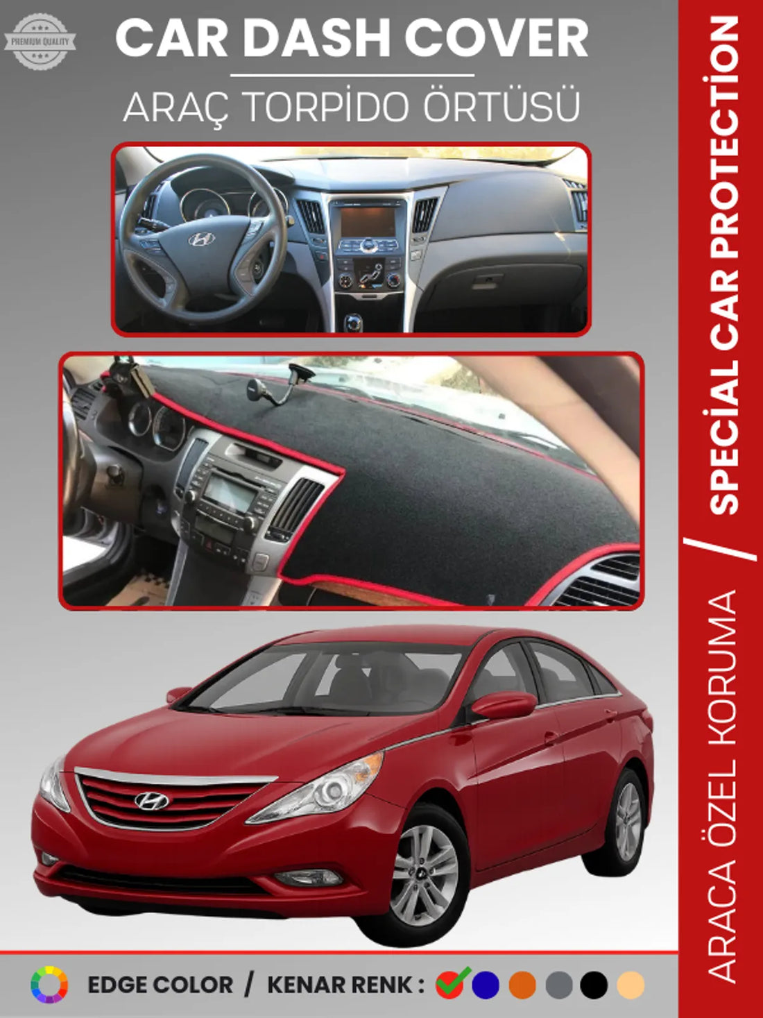 HYUNDAİ SONATA (2007-2012) Uyumlu Torpido Örtüsü Araca Özel Ön Göğüs Koruma