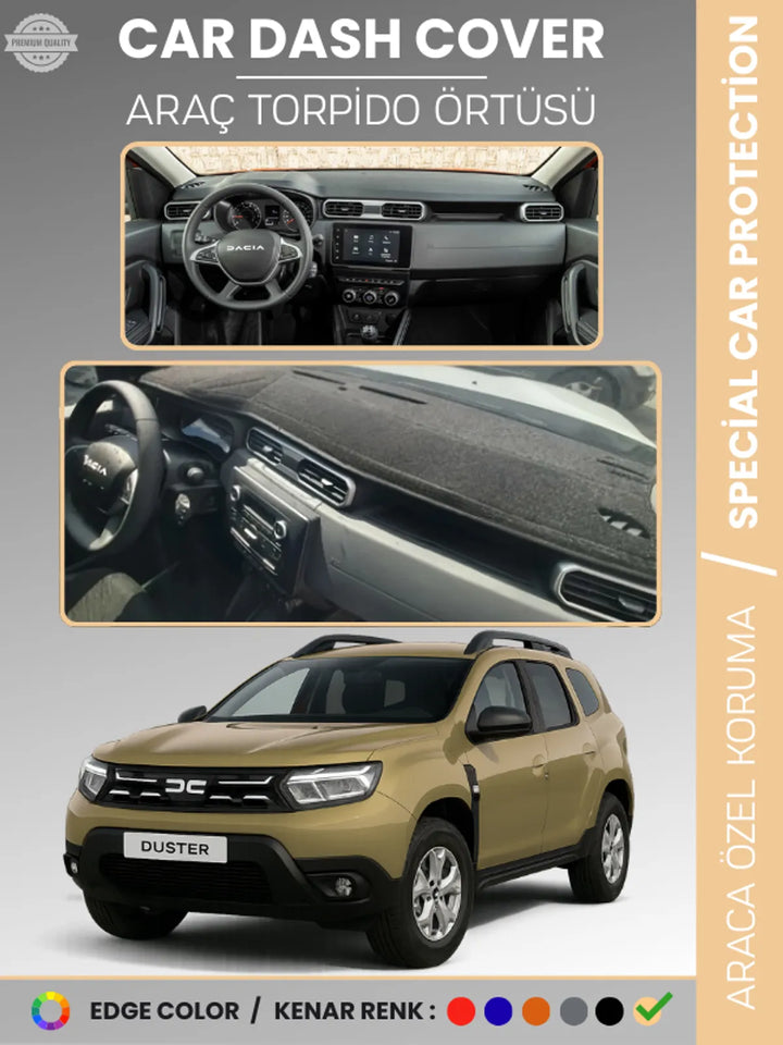 DACIA DUSTER (2023+) Uyumlu Torpido Örtüsü Araca Özel Ön Göğüs Koruma