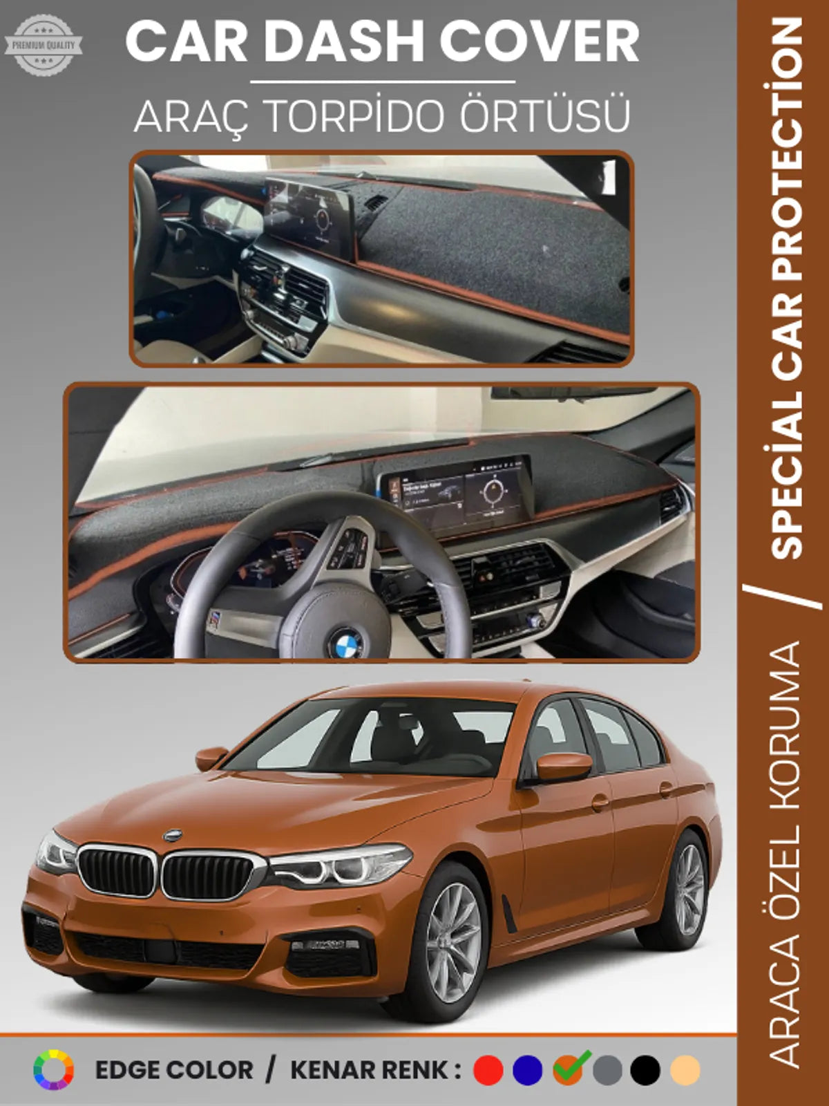 BMW G30 G31 G38 (2017+) Uyumlu Torpido Örtüsü Araca Özel Ön Göğüs Koruma