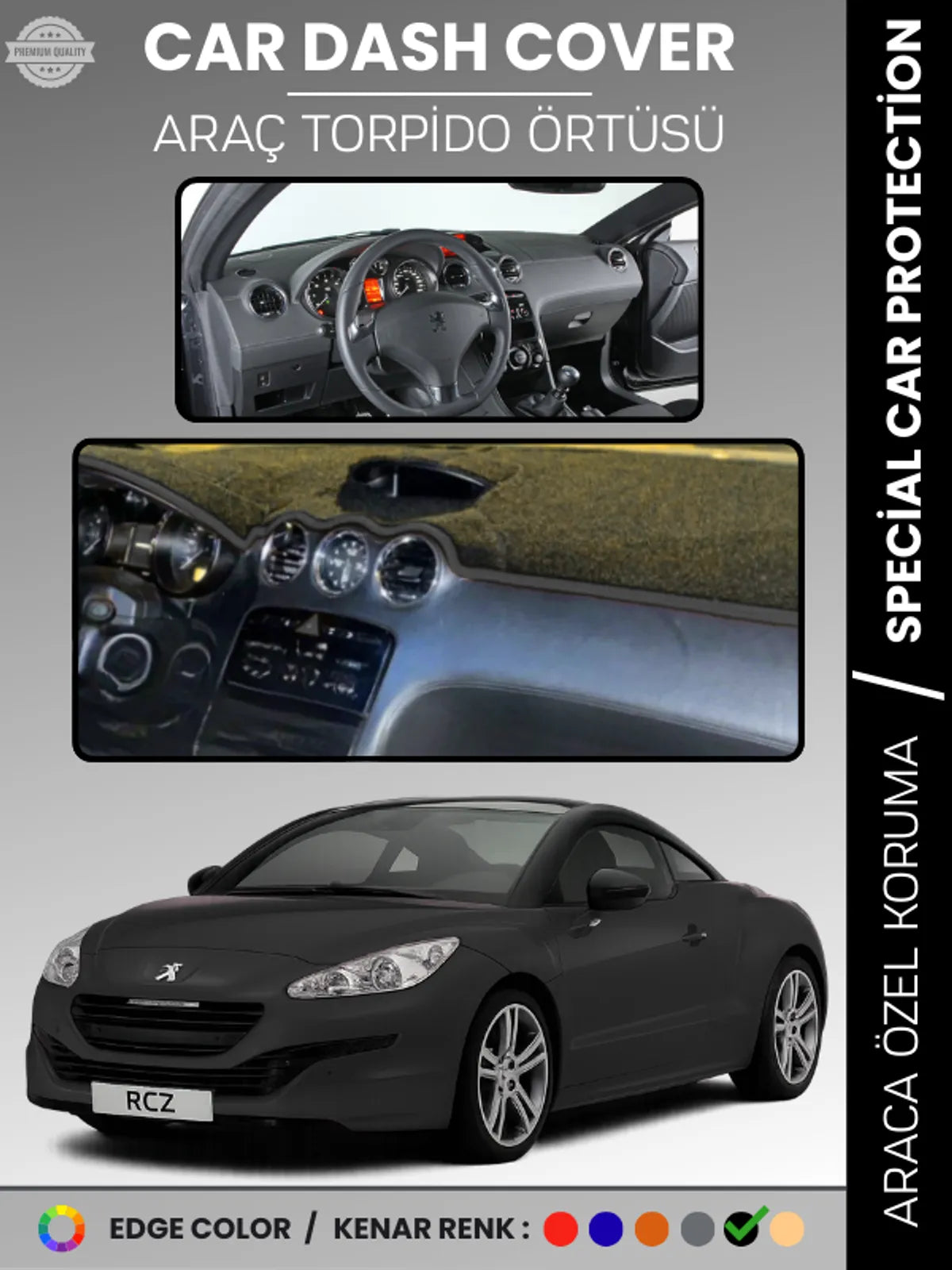 PEUGEOT PARTNER TEPEE (2008-2018) Uyumlu Torpido Örtüsü Araca Özel Ön Göğüs Koruma