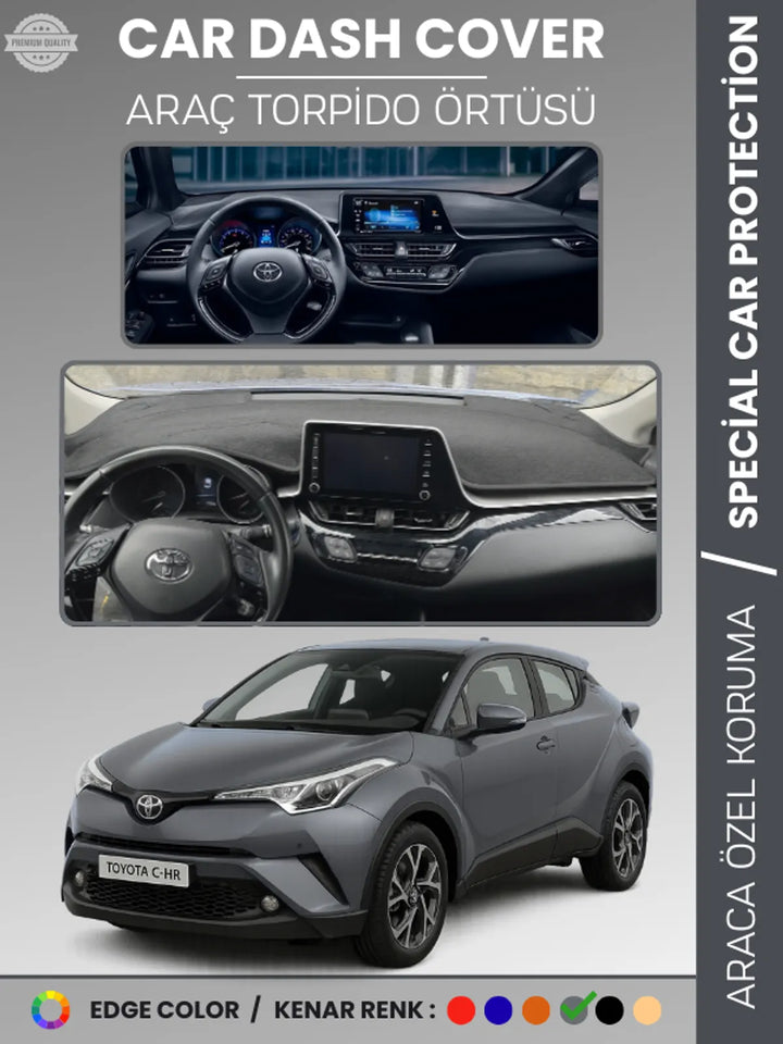 TOYOTA C-HR (2016-2022) Uyumlu Torpido Örtüsü Araca Özel Ön Göğüs Koruma