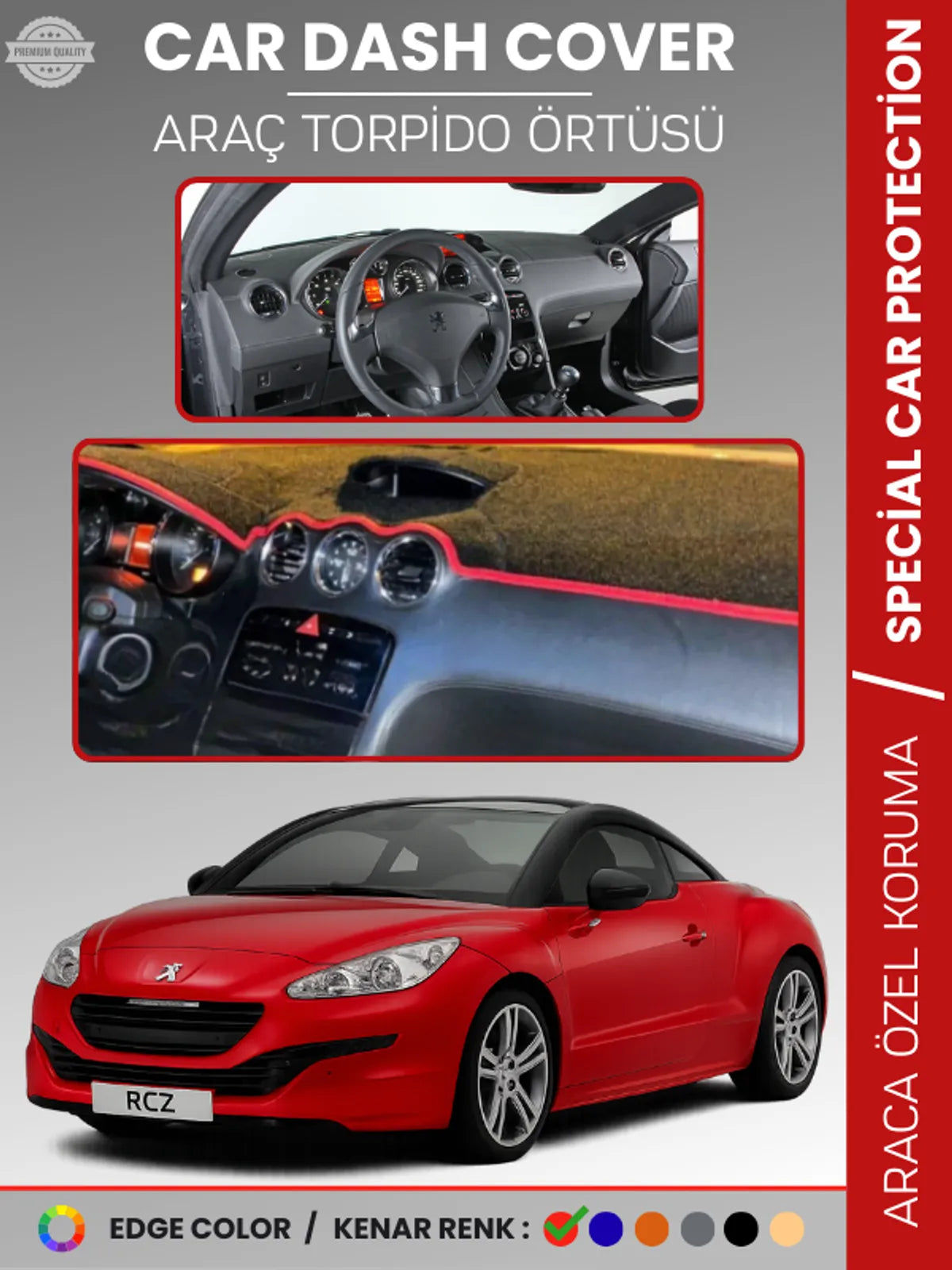 PEUGEOT PARTNER TEPEE (2008-2018) Uyumlu Torpido Örtüsü Araca Özel Ön Göğüs Koruma
