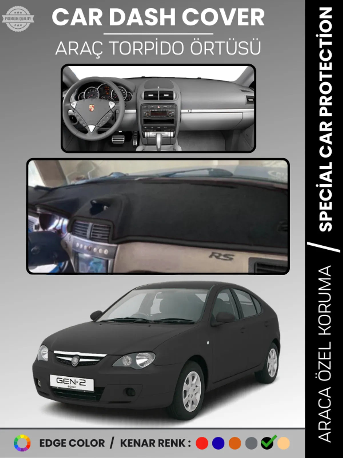 PROTON GEN-2 (2004-2011) Uyumlu Torpido Örtüsü Araca Özel Ön Göğüs Koruma