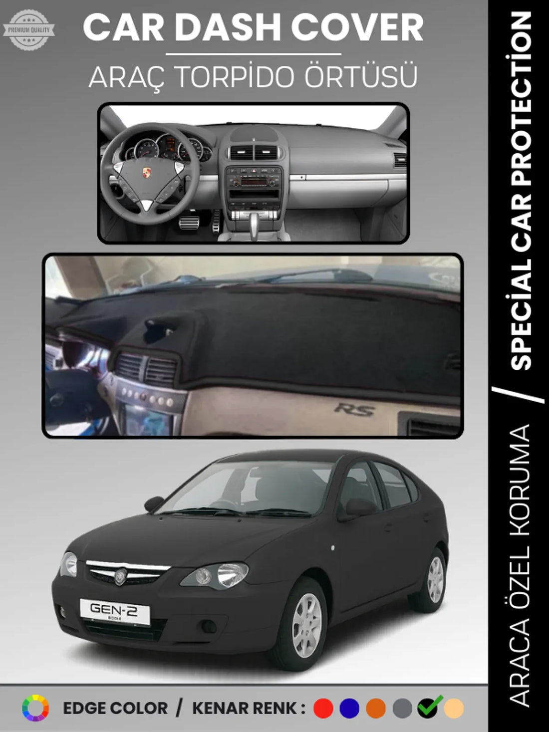 PROTON GEN-2 (2004-2011) Uyumlu Torpido Örtüsü Araca Özel Ön Göğüs Koruma