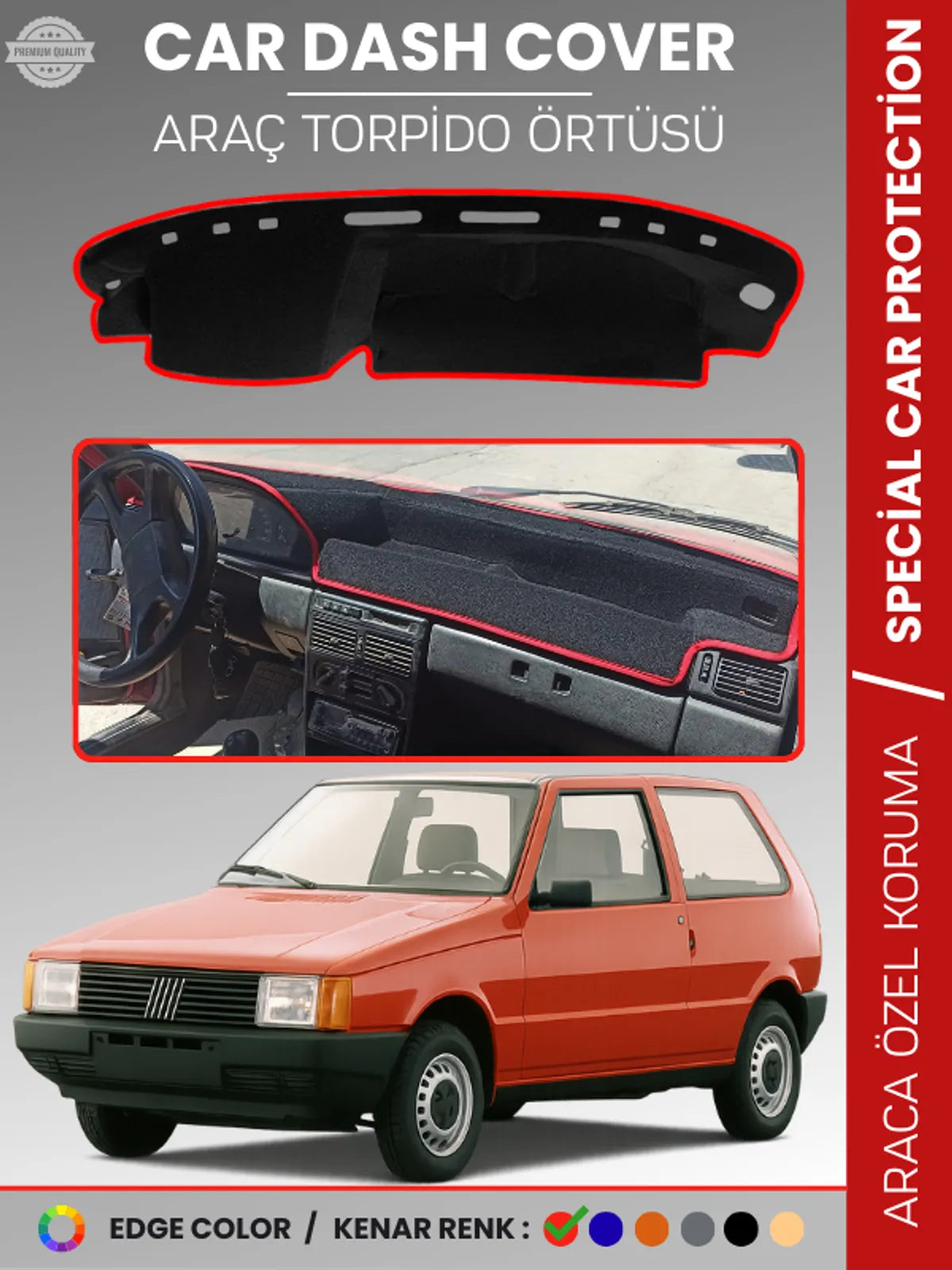 FIAT UNO 60,70 (1983-1995) Uyumlu Torpido Örtüsü Araca Özel Ön Göğüs Koruma