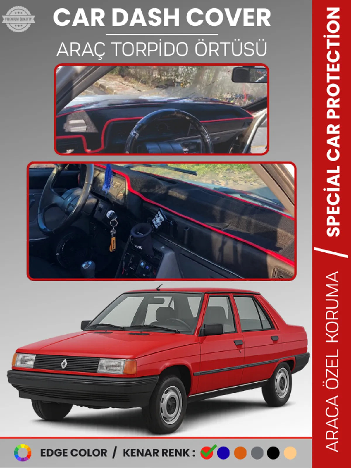 RENAULT 9 BROADWAY Uyumlu Torpido Örtüsü Araca Özel Ön Göğüs Koruma