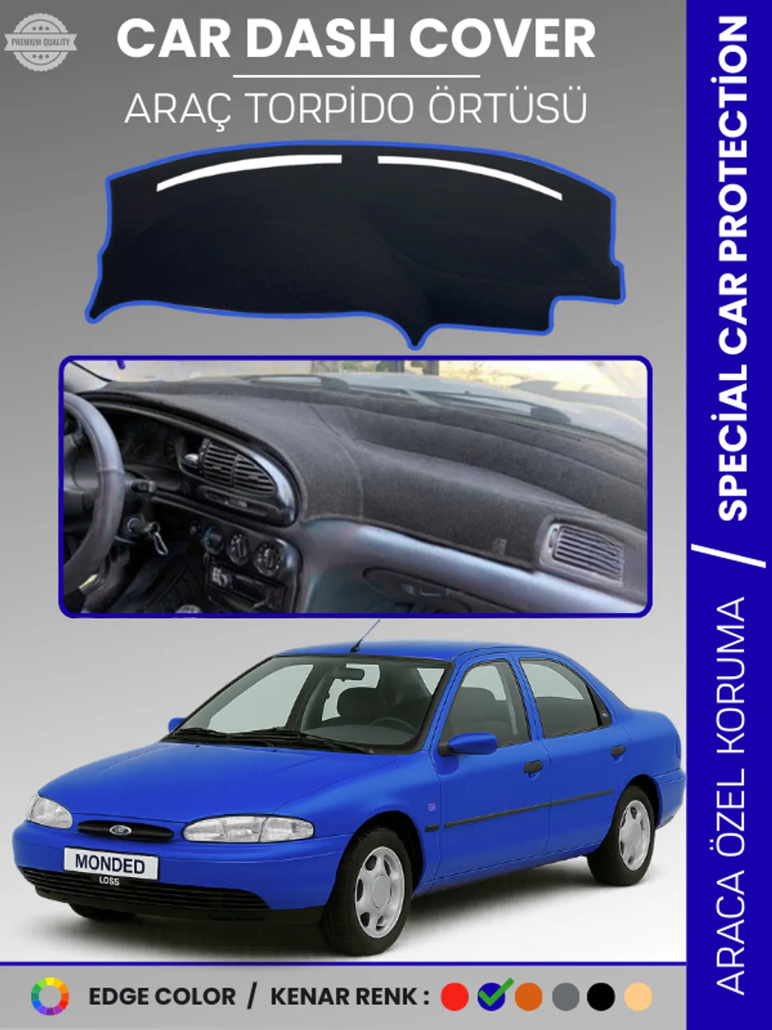 FORD MONDEO (2000-2007) Uyumlu Torpido Örtüsü Araca Özel Ön Göğüs Koruma