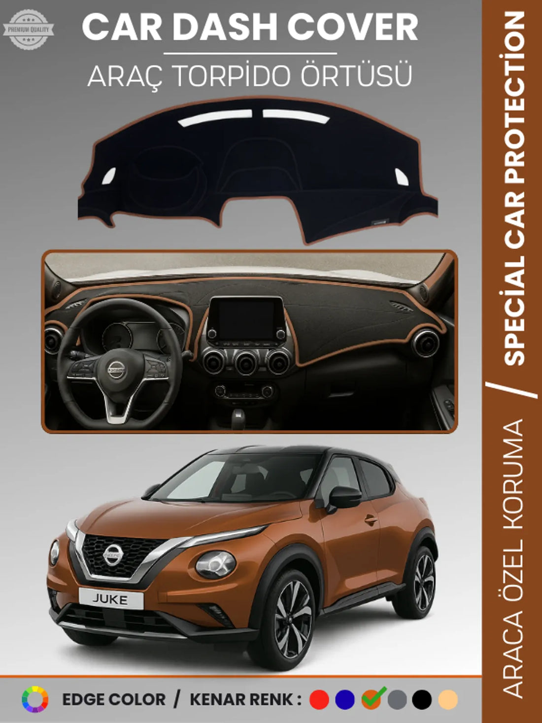 NISSAN JUKE F16 (2019-2025) Uyumlu Torpido Örtüsü Araca Özel Ön Göğüs Koruma