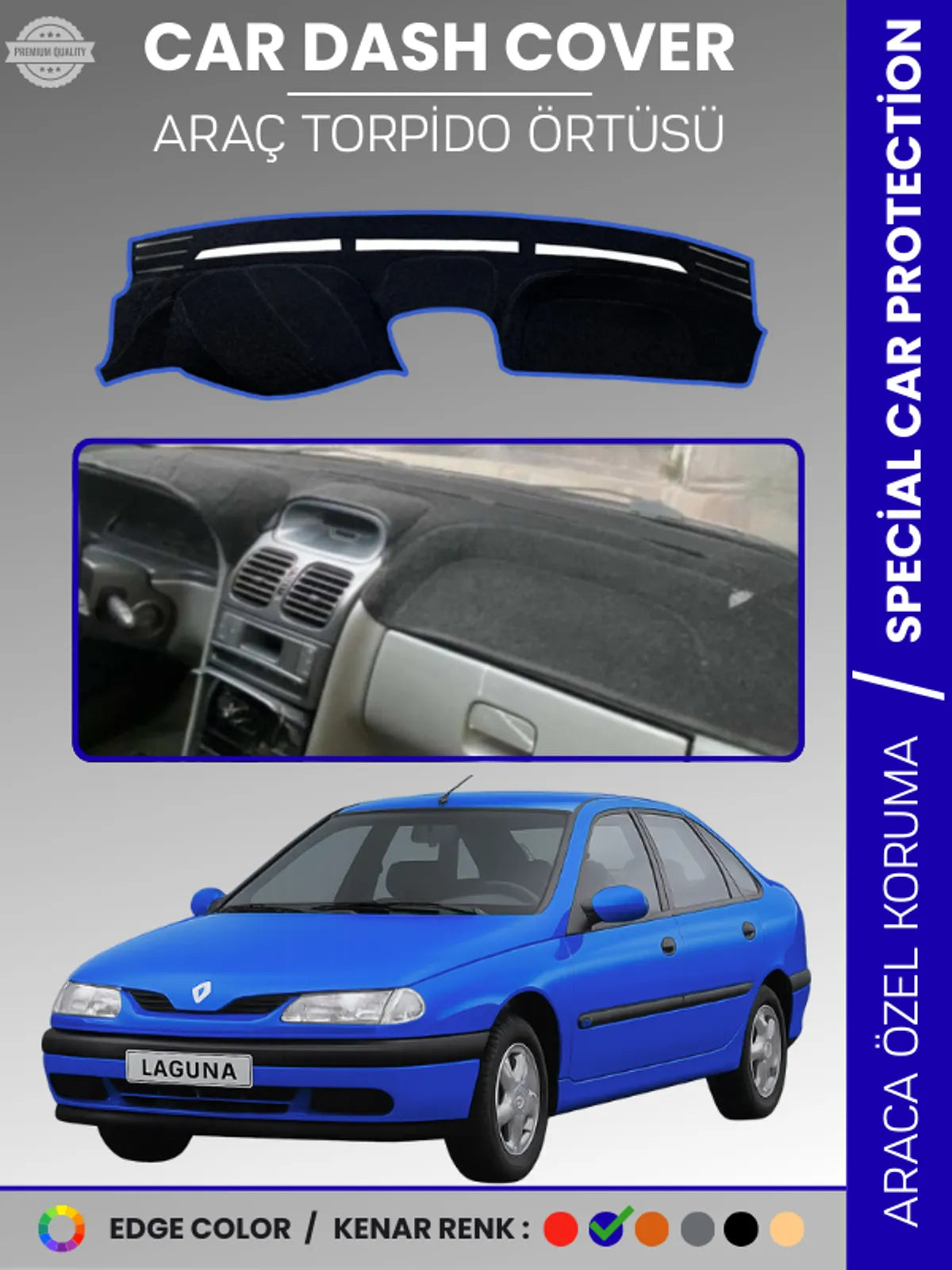 RENAULT LAGUNA 1 (1994-2001) Uyumlu Torpido Örtüsü Araca Özel Ön Göğüs Koruma