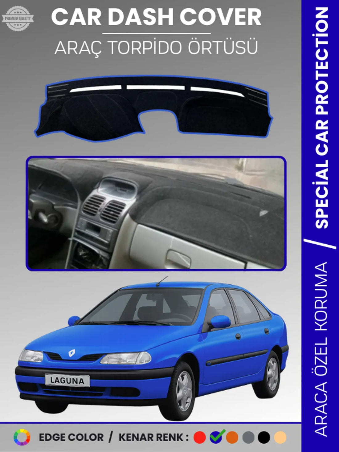 RENAULT LAGUNA 1 (1994-2001) Uyumlu Torpido Örtüsü Araca Özel Ön Göğüs Koruma