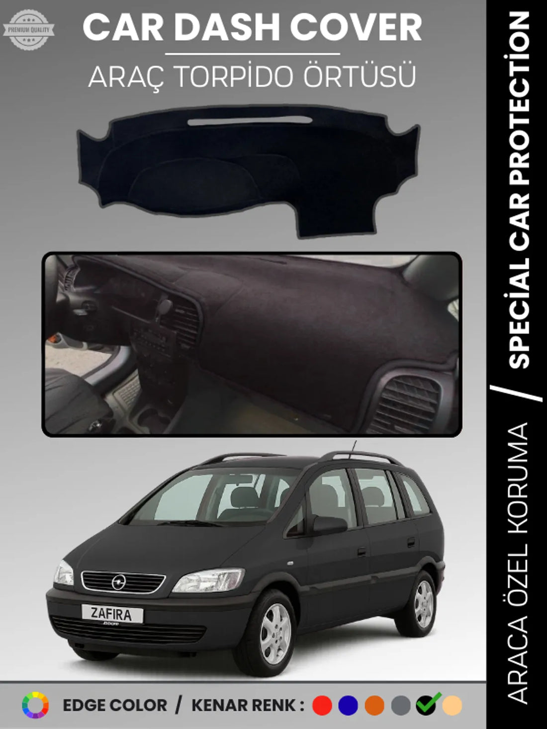 OPEL ZAFİRA A (1999-2003) Uyumlu Torpido Örtüsü Araca Özel Ön Göğüs Koruma