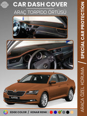 SKODA SUPER B (2015-2020) Uyumlu Torpido Örtüsü Araca Özel Ön Göğüs Koruma