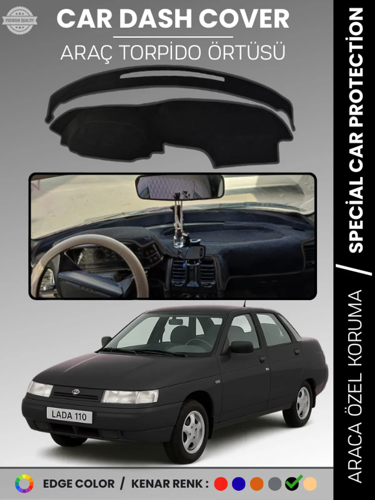 LADA 110 VEGA (1995-2007) Uyumlu Torpido Örtüsü Araca Özel Ön Göğüs Koruma