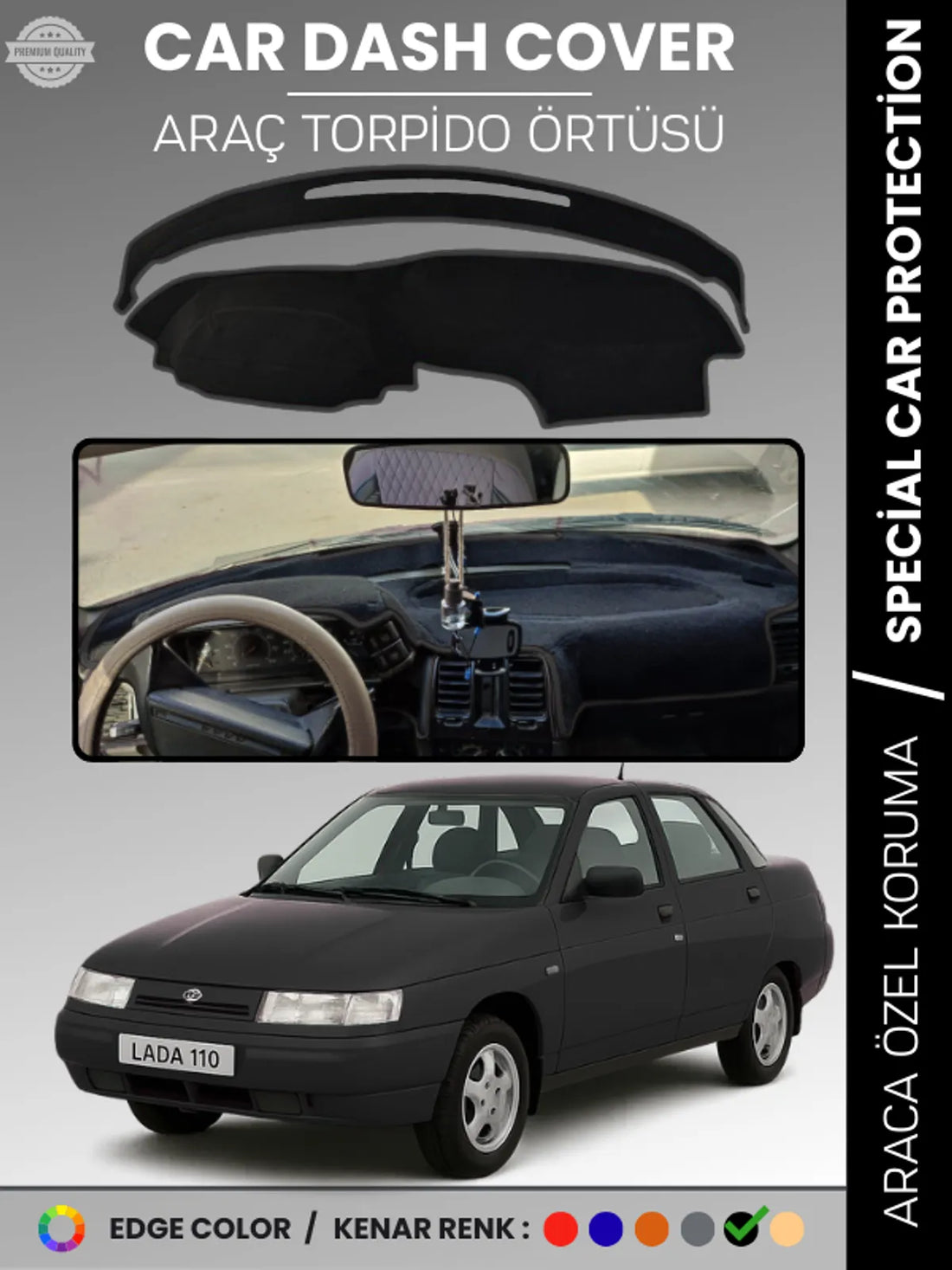 LADA 110 VEGA (1995-2007) Uyumlu Torpido Örtüsü Araca Özel Ön Göğüs Koruma