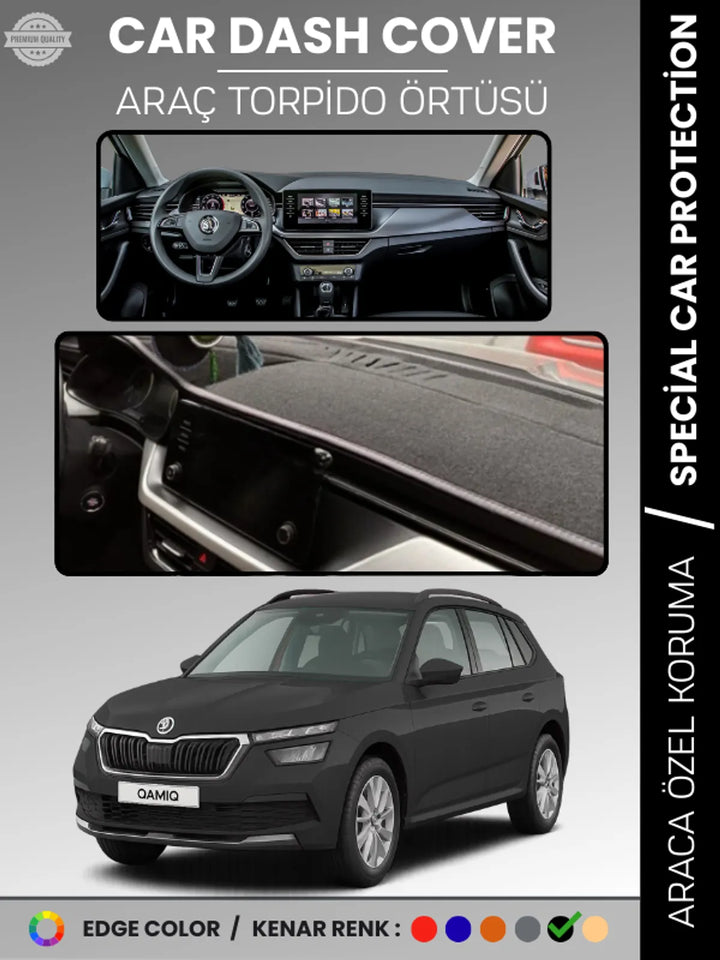 SKODA KAMIQ (2019-2024) Uyumlu Torpido Örtüsü Araca Özel Ön Göğüs Koruma