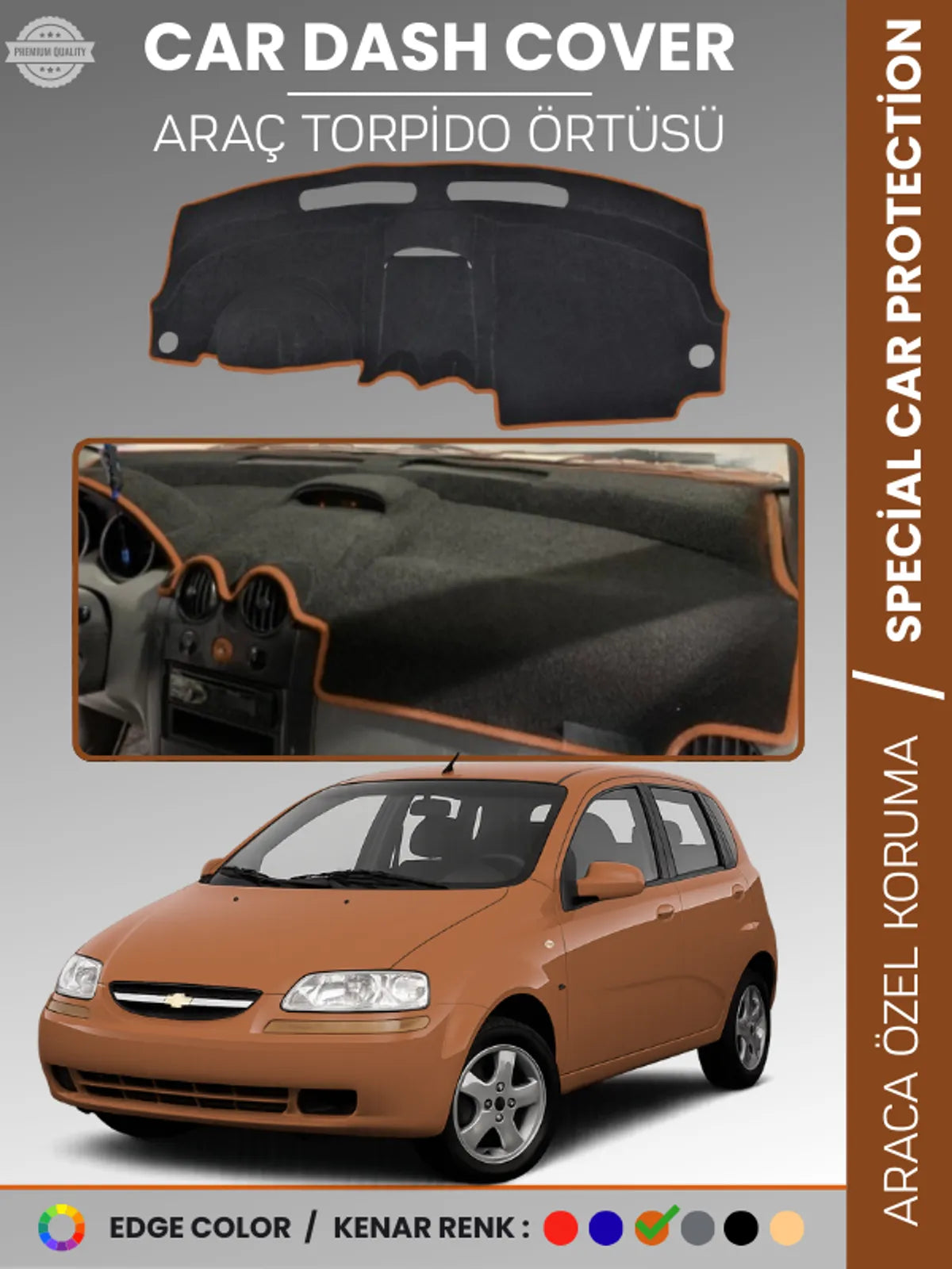 CHEVROLET KALOS Uyumlu Torpido Örtüsü Araca Özel Ön Göğüs Koruma