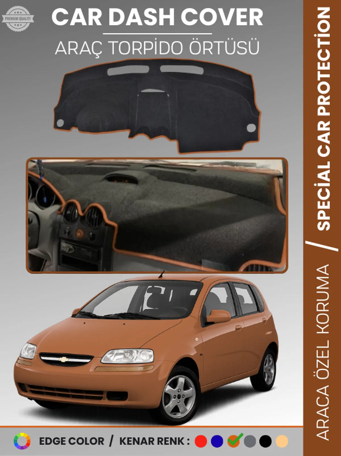 CHEVROLET KALOS Uyumlu Torpido Örtüsü Araca Özel Ön Göğüs Koruma