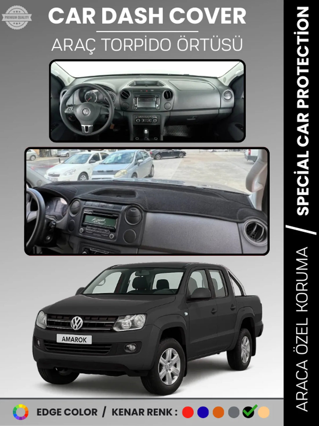 VOLKSWAGEN AMAROK (2009-2016) Uyumlu Torpido Örtüsü Araca Özel Ön Göğüs Koruma