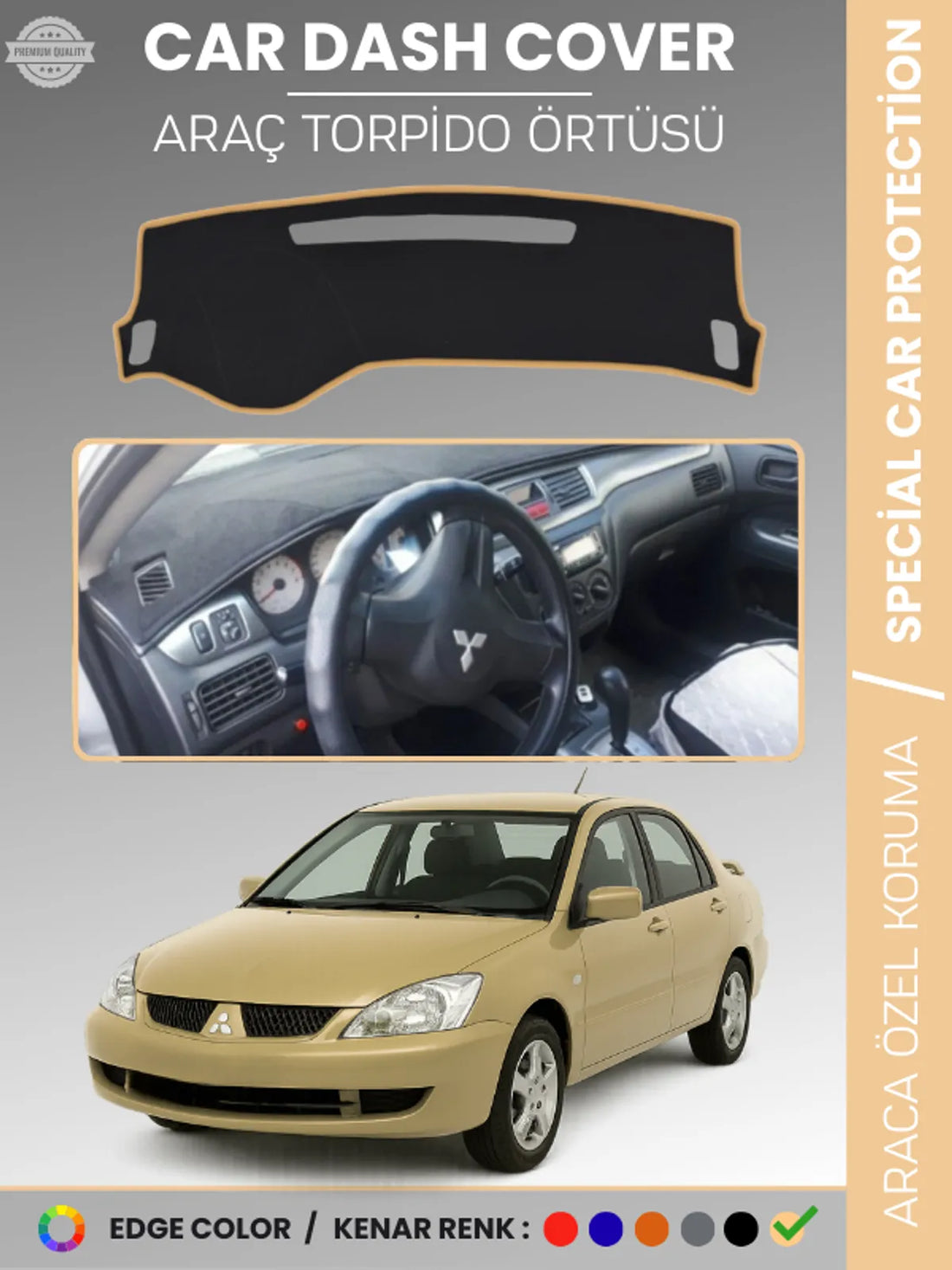 MITSUBISHI LANCER (2003-2007) Uyumlu Torpido Örtüsü Araca Özel Ön Göğüs Koruma