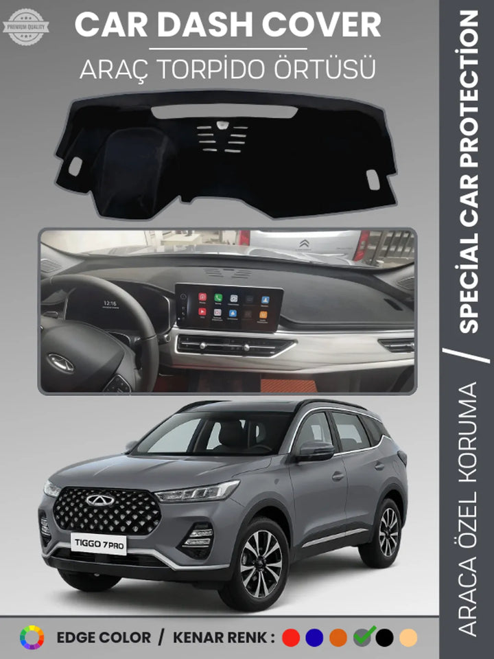 Chery Tiggo 7 Pro (2020+) Uyumlu Torpido Örtüsü Araca Özel Ön Göğüs Koruma