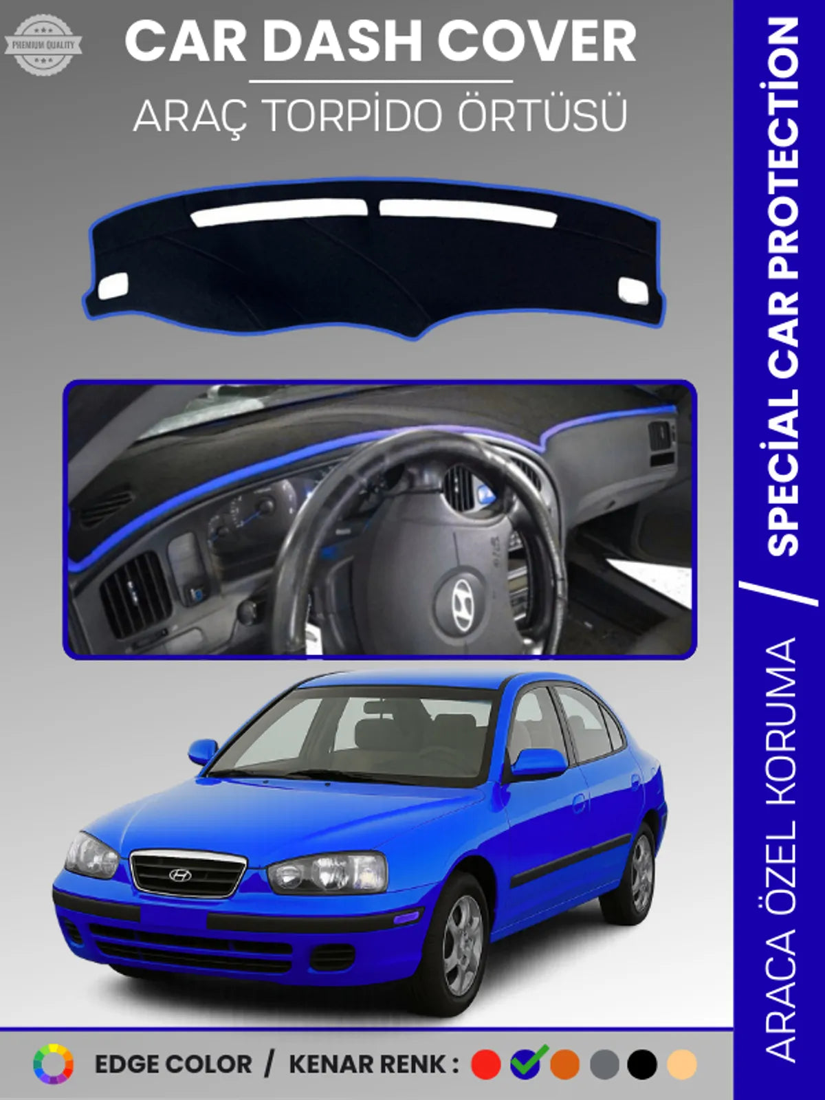 HYUNDAİ ELANTRA (1997-2006) Uyumlu Torpido Örtüsü Araca Özel Ön Göğüs Koruma