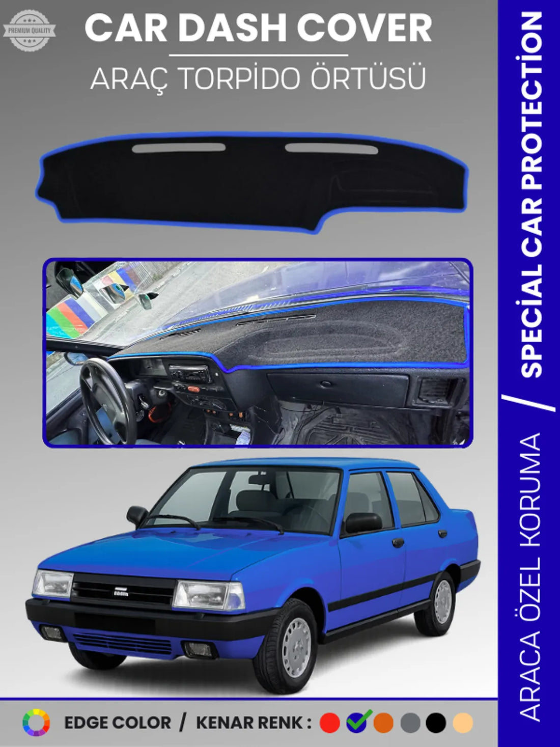 TOFAŞ DOĞAN SLX / ŞAHİN SLX (1993-2002) Uyumlu Torpido Örtüsü Araca Özel Ön Göğüs Koruma